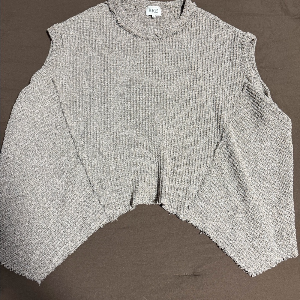 BKE Heather Gray Textured Sleeveless Top